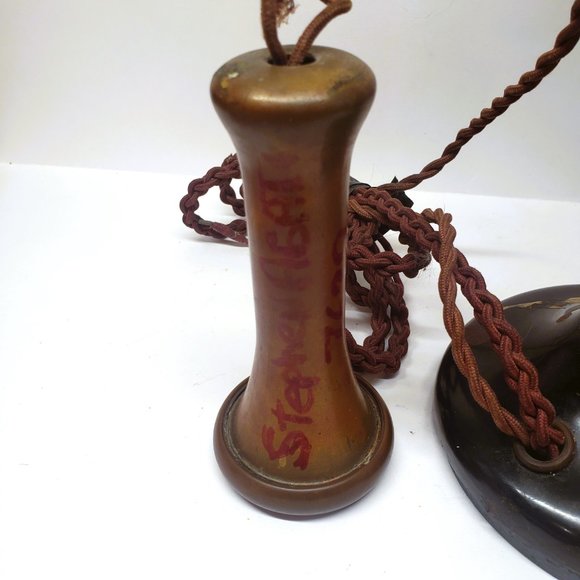 Antique Non Dialing Candlestick Phone Telephone Brass Bakelite PL 234 No 22 - Picture 11 of 16
